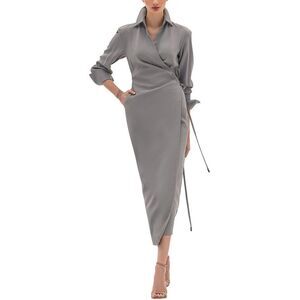 Bgl Womens  Midi Dress, Gray